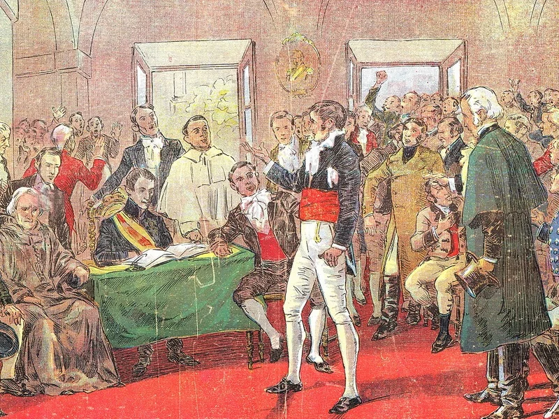 1875-Orestes Acquarone Salaberry - inaugurazione del Cabildo di Montevideo, avvenuta il 21 settembre 1808